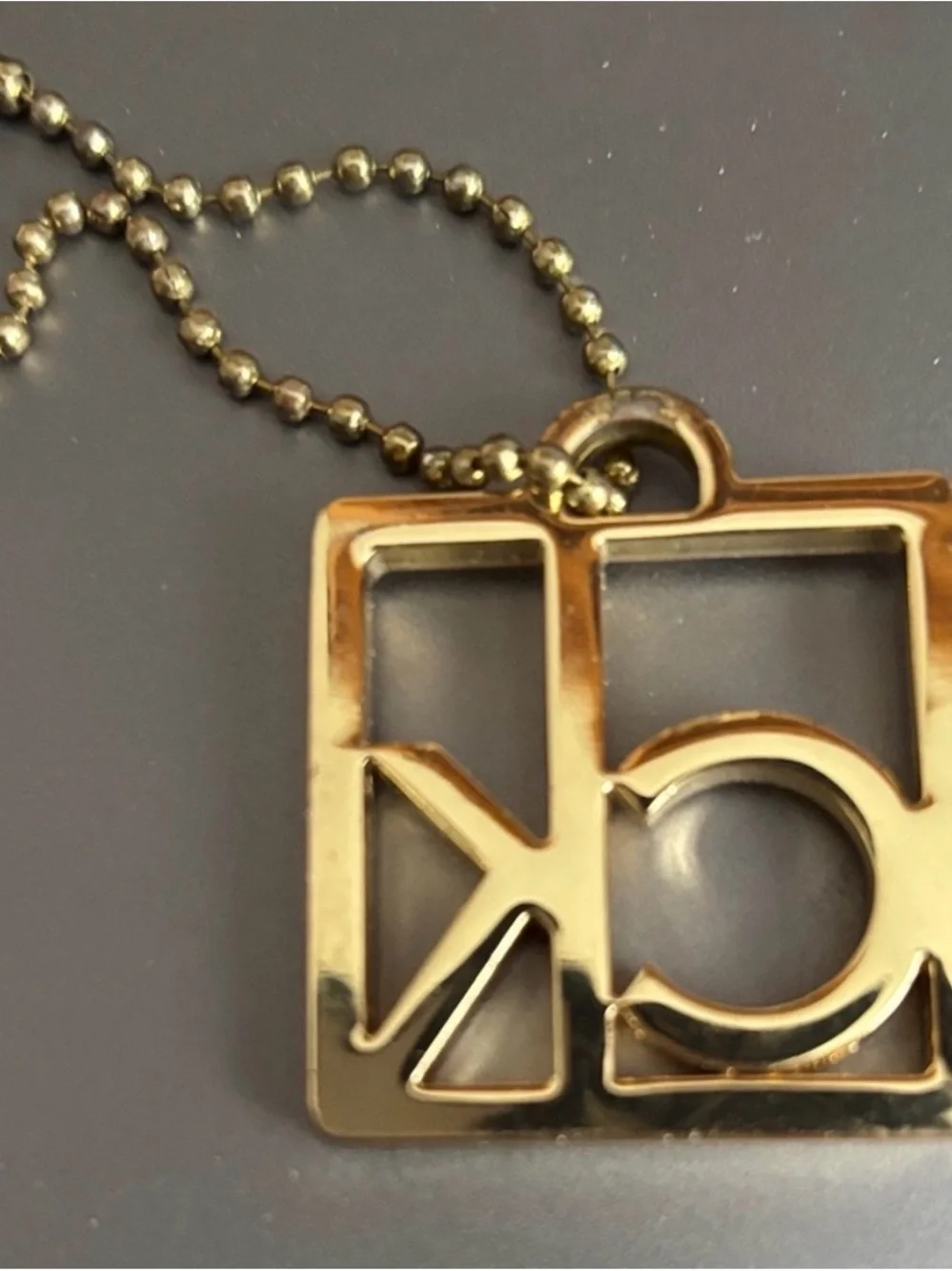 Calvin Klein Gold-Tone CK Square Logo Keychain - Bag Charm Accessory NWOT - Picture 5 of 6